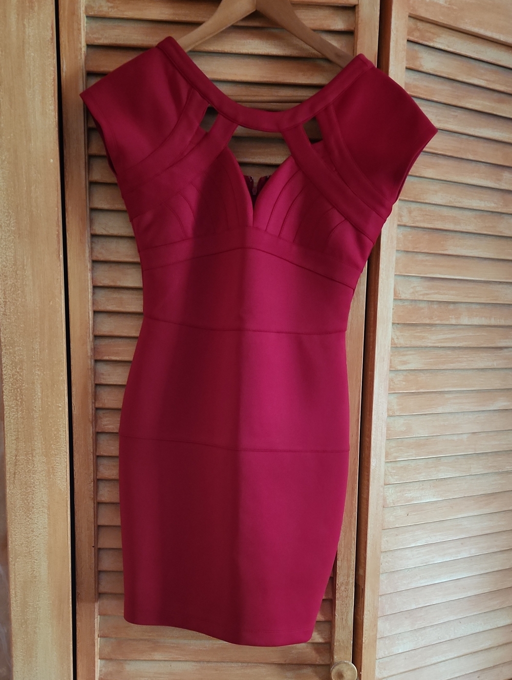 Guess Scarlet Red Cutout Bodycon Mini Dress